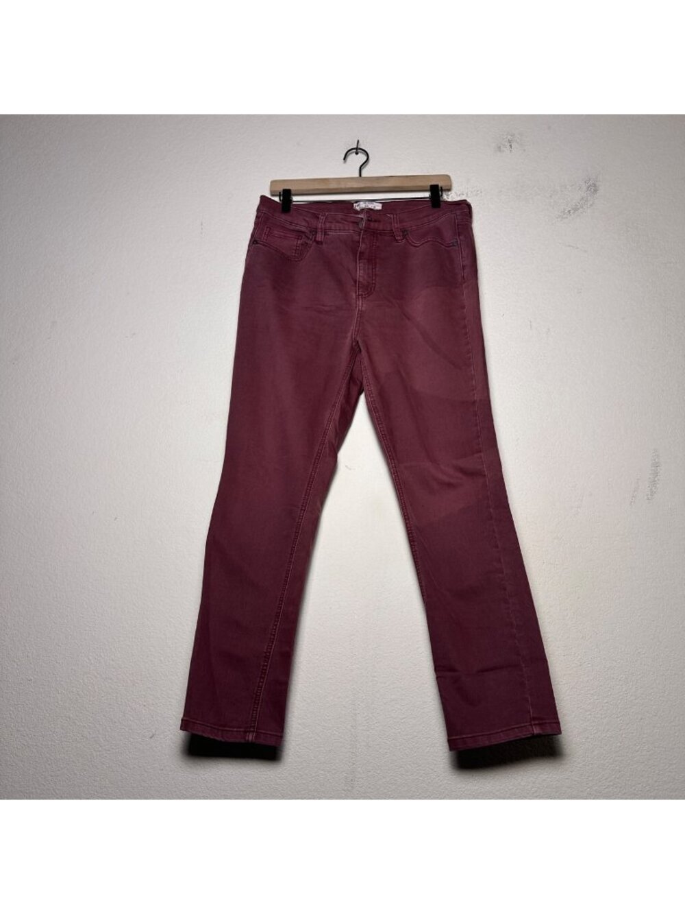 Free People Women 30 Denim Jean Pant Slim Straight Red Preppy Casual Minimal